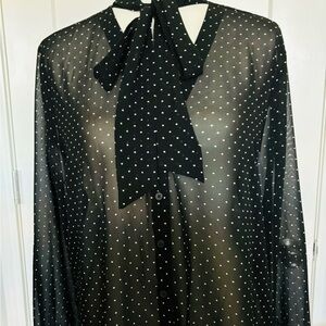 Banana Republic Black and White Polka Dot Button Down Shirt